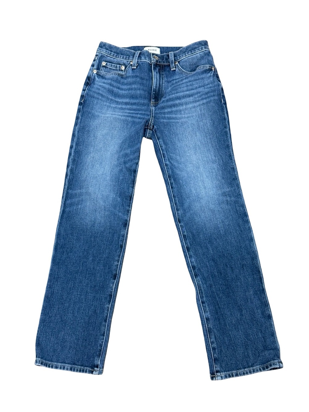👖 Pistola Cassie Crop High Rise Straight Jeans Verment Wash Size 26 Women's